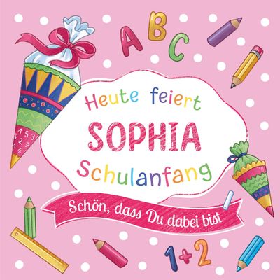 100 Napkins First Day of School with Name Personalised as Table Decoration for School | Individual for Boys and Girls | Choice of Colours | German Production 33 x 33 cm (100, Pink)