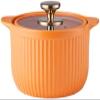 Simple Glazed Ceramic Casserole Large Capacity Heat-Resistant Fire Stew Hot Pot Kitchen Utensils (Color : A) view 1