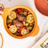 Simple Glazed Ceramic Casserole Large Capacity Heat-Resistant Fire Stew Hot Pot Kitchen Utensils (Color : A) view 3