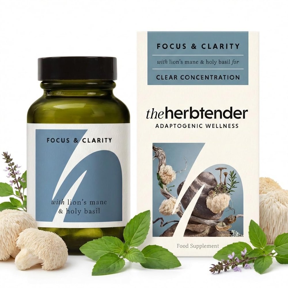 Focus & Clarity - 60 Capsules - for Mental Clarity, Concentration and Calm Energy  with Plant Sources of antioxidants - for overactive Minds - Vegan Lion's Mane Capsules for Focus & Clarity