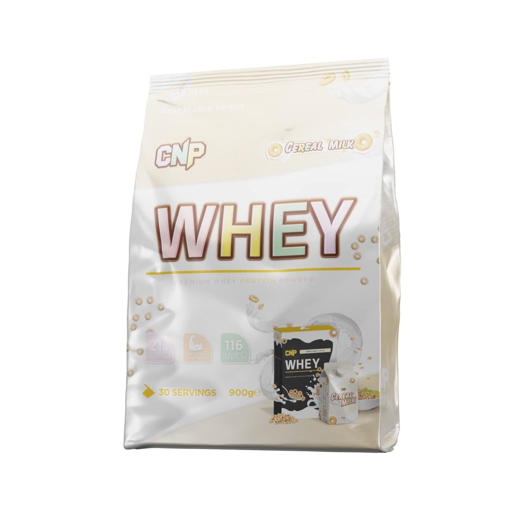CNP Professional Premium Whey Protein Powder 2kg & 900g, 21g Protein, Low Carb, Easy Digestion, 66/30 Servings, Vegetarian, Halal, 12 Great Flavours (900g, Cereal Milk)