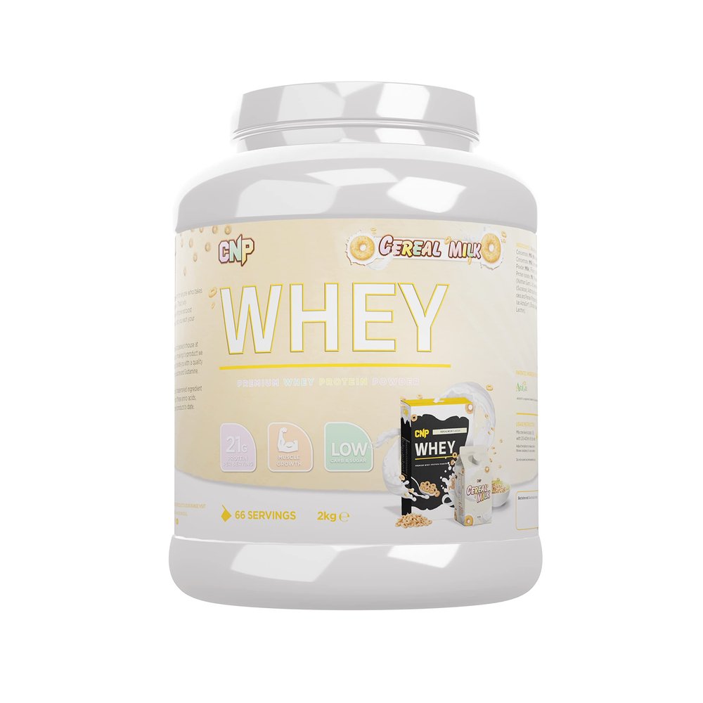 CNP Professional Premium Whey Protein Powder 2kg & 900g, 21g Protein, Low Carb, Easy Digestion, 66/30 Servings, Vegetarian, Halal, 12 Great Flavours (2kg, Cereal Milk)