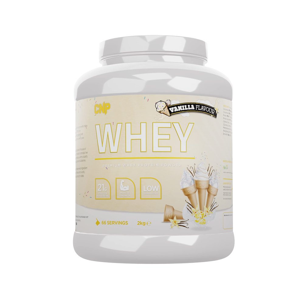 CNP Professional Premium Whey Protein Powder 2kg & 900g, 21g Protein, Low Carb, Easy Digestion, 66/30 Servings, Vegetarian, Halal, 12 Great Flavours (2kg, Vanilla)