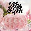 Mr Mrs Mr & Mrs Wedding Anniversary Cake Topper Customize Retro Bride & Groom Cake Topper For Bridal Shower Bachelorette Party Decor Bachelorette Gifts Acrylic Black
