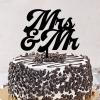 Mr Mrs Mr & Mrs Wedding Anniversary Cake Topper Customize Retro Bride & Groom Cake Topper For Bridal Shower Bachelorette Party Decor Bachelorette Gifts Acrylic Black view 2
