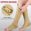 Ailaka Zipper 15-20 mmHg Compression Socks for Women Men, Knee High Open Toe Support Graduated Medical Varicose Veins Hosiery for Edema, Swollen, Pregnancy, Recovery (1 Pair) view 3