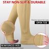 Ailaka Zipper 15-20 mmHg Compression Socks for Women Men, Knee High Open Toe Support Graduated Medical Varicose Veins Hosiery for Edema, Swollen, Pregnancy, Recovery (1 Pair) view 4
