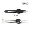 4 Pcs Stainless Steel Eyebrow Tweezers Non-Slip Grip Slant Tip Tweezers Hair Removal Makeup Tools for Shaping, Plucking Facial Hairs view 2