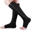 Ailaka Zipper 15-20 mmHg Compression Socks for Women Men, Knee High Open Toe Support Graduated Medical Varicose Veins Hosiery for Edema, Swollen, Pregnancy, Recovery (1 Pair) view 1