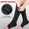 Ailaka Zipper 15-20 mmHg Compression Socks for Women Men, Knee High Open Toe Support Graduated Medical Varicose Veins Hosiery for Edema, Swollen, Pregnancy, Recovery (1 Pair) view 3