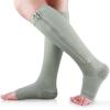 Ailaka Zipper 15-20 mmHg Compression Socks for Women Men, Knee High Open Toe Support Graduated Medical Varicose Veins Hosiery for Edema, Swollen, Pregnancy, Recovery (1 Pair) view 1