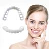 2 Pairs Cosmetic Teeth Veneers, Veneers Snap in Teeth - Instant Perfect Smile Snap on Veneers, Fake Teeth Braces Covering Missing Teeth, False Teeth 2 Top and 2 Bottom Dentures for Men and Women view 1