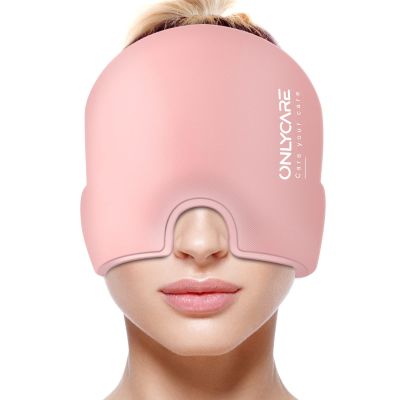 ONLYCARE Migraine Relief Cap, Upgraded Odorless Migraine Ice Head Wrap, Relief for Migraine, Pink