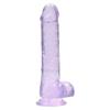 8" Realistic Purple Supplies with Suction Cups, Flexible and Stretchy, Waterproof for Men and Women. view 1