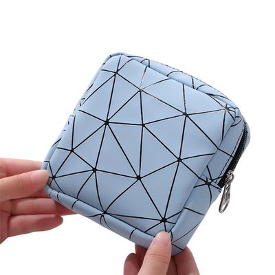 2PCS Sanitary Napkin Storage Bags, Sanitary Pouch, Portable Sanitary Napkin Pads Storage Case, Feminine Menstruation Period Bag, Menstrual Cup Pouch with Zipper for Teen Girls Women Ladies - Blue