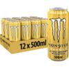 Monster Energy Ultra Gold - Caffeinated Energy Drink with Fruity Pineapple Flavour - No Sugar and No Calories - in Practical Disposable Tins (12 x 500 ml) view 1