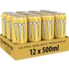 Monster Energy Ultra Gold - Caffeinated Energy Drink with Fruity Pineapple Flavour - No Sugar and No Calories - in Practical Disposable Tins (12 x 500 ml) view 3