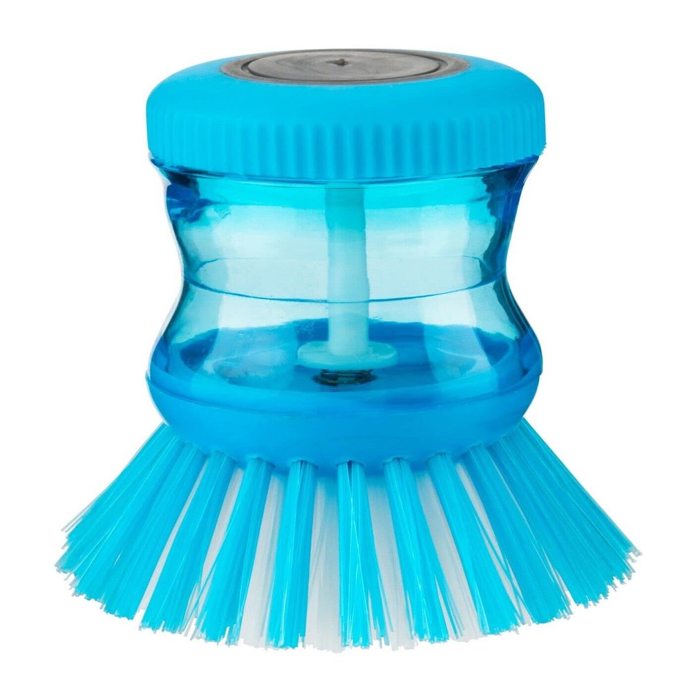 Celino Compact Kitchen Sink Soap Dispenser With Cleaning Brush Dish Washing Scrubbing (Blue)