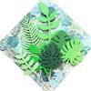 14Pcs Tropical Palm Leaves Cake Topper Artificial Palm Leaves Glittery Tropical Leaves Cake Topper Tropical Wedding Cake for Jungle Theme Birthday Party Decor Safari view 1