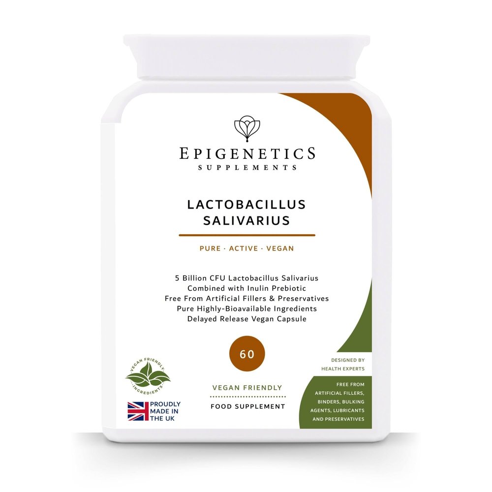 Lactobacillus Salivarius | 10 Billion CFU Probiotics + Chicory Root Prebiotics (Inulin) for Gut Health | High Strength | 60 Vegan Delayed Release Capsules UK Made | 2 Month Supply