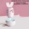 Children's U-Shaped Electric Toothbrush Ultrasonic Children's Electric Toothbrush Silicone Rechargeable Children's Toothbrush Cartoon (Color : Pink) view 3