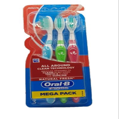 Oral-B Complete All Around Clean Technology Toothbrushes Mega Pack (Medium - 3 Pcs, Assorted Colour)