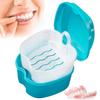 Beenle-Icey UK Denture Case Denture Bath Box False Teeth Storage Box with Rinsing Basket Portable False Teeth Storage Case Orthodontic Dental Retainer Box for False Teeth Storage Soaking Cleaning view 2