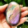 Kigauru Natural crystal rough Natural Gemstone beautiful Purple light Labrador Palm Stone Crystal Room Ornament Chakra Spiritual Healing Crystal (Color : A161 146g) view 2