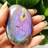 Kigauru Natural crystal rough Natural Gemstone beautiful Purple light Labrador Palm Stone Crystal Room Ornament Chakra Spiritual Healing Crystal (Color : A161 146g) view 3