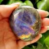 Kigauru Natural crystal rough Natural Gemstone beautiful Purple light Labrador Palm Stone Crystal Room Ornament Chakra Spiritual Healing Crystal (Color : A161 146g) view 4