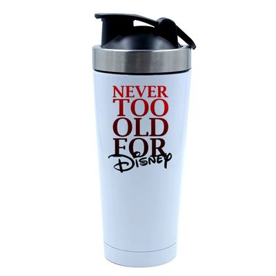 Giftme 500ml Aluminium Shaker Bottle for Supplement Shakes - Easy Clean, Durable Cup Never too old Birthday, Christmas, Secret Santa. (White)