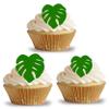 24 edible giraffe jungle leaves leaf kids childrens party decorations Iced/Icing Cupcake Topper Edible Fairy Cake Bun Toppers Round view 1