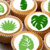24 edible giraffe jungle leaves leaf kids childrens party decorations Iced/Icing Cupcake Topper Edible Fairy Cake Bun Toppers Round view 2