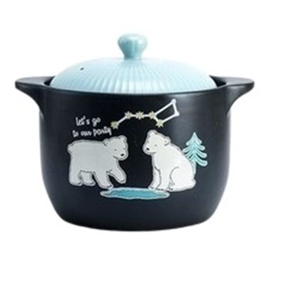 Ceramics Casserole Soup Pot Spodumene Saucepan Cooking Utensils Fire Heat Resistant Household Kitchen Supplies (Color : B)