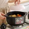 Ceramics Casserole Soup Pot Spodumene Saucepan Cooking Utensils Fire Heat Resistant Household Kitchen Supplies (Color : B) view 4