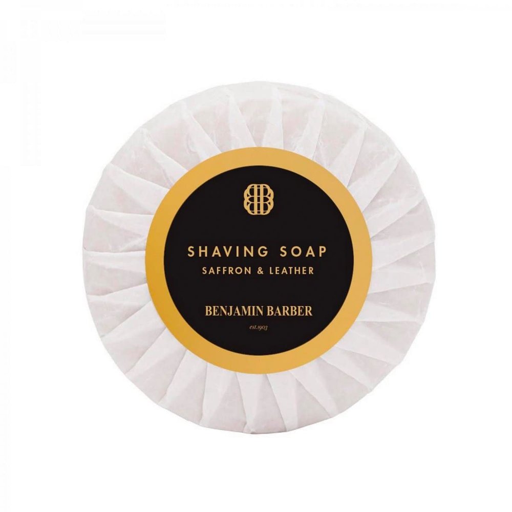 Benjamin Barber Shaving Soap Saffron & Leather 50 g - Shaving soap with a masculine scent that gives a rich lather