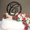 Letter C Wedding Cake Topper Monogram Initial Last Name Branches Leaf Botanical Wreath Romance For Wedding Bridal Shower Decorations Reusable Personalized Any 26Letters Engagement Gift Acrylic Black view 3