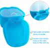 2 Pack Denture Case Dental Mouthguard Case, Denture Bath Box Cleaning with Brush, Strainer Basket and Lid Waterproof - Purple and Blue view 4