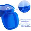 2 Pack Denture Bath Case Dental False Teeth Holder with Brush, Retainer Cleaning Case Denture Bath Cup Storage False Teeth Travel Case with Strainer - Purple and Dark Blue view 4