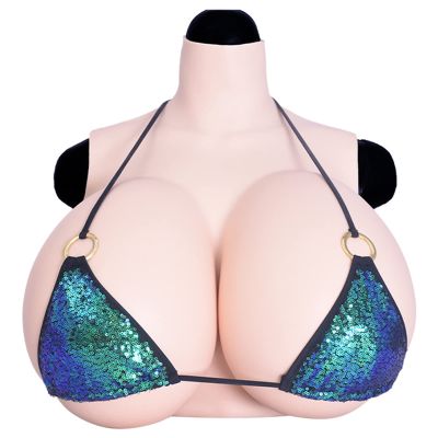 TDHLW Silicone Breastplate Fake Boobs Realistic B-G Cup Breast forms for Crossdresse Drag Queen Cosplay Round Collar B-G Cup Gel Filling,Silicone White,D