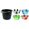 1 x Black 3 Gallon Bucket Strong 14L Plastic Builders Bucket With 1 x Assorted Colour 10 Inch Tiedye Design Round Washing Up Bowl Wash Tub Basin Tub For Cleaning Garden Construction Kitchen Storage view 1