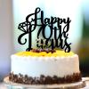 70th Happy Birthday Party Decor Birthday Cake Topper Happy 70th Birthday Custom Name Any Age Number Seventy 70 Years Old 70th Anniversary Birthday Keepsake Gifts For Men Women Acrylic Black view 1