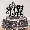 70th Happy Birthday Party Decor Birthday Cake Topper Happy 70th Birthday Custom Name Any Age Number Seventy 70 Years Old 70th Anniversary Birthday Keepsake Gifts For Men Women Acrylic Black view 3