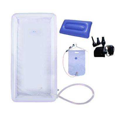 PHASFBJ Inflatable Shower Bathtub System, Bath Basin Kit for Bedridden Disabled Elderly Pregnancy, Adult in Bed Assistive Aid with 2.1 Gal Water Bag