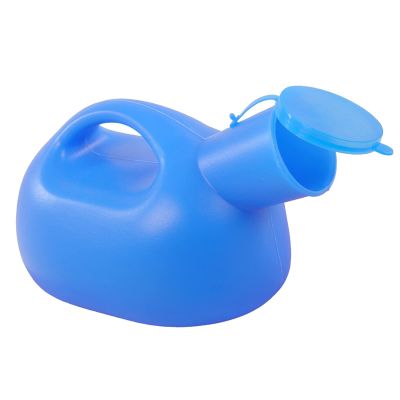 2000ML Male Urinal -with Cover,can Be Reused,Portable Mens Potty Pee Bottle Collector Travel Toilet (Blue) Happy