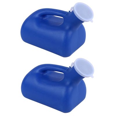 Urinals for Men -with Lid Plastic Material Easy-with Grip Handle for Travel Bottle and Emergency 2000 Ml - Pack of 2 Happy