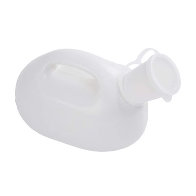 Urinals for Men - 2000mL Thick Plastic Mens Bedpan Bottle with Lid - Male Portable Pee Bottles - Travel Urine Collection Containers(White) Happy