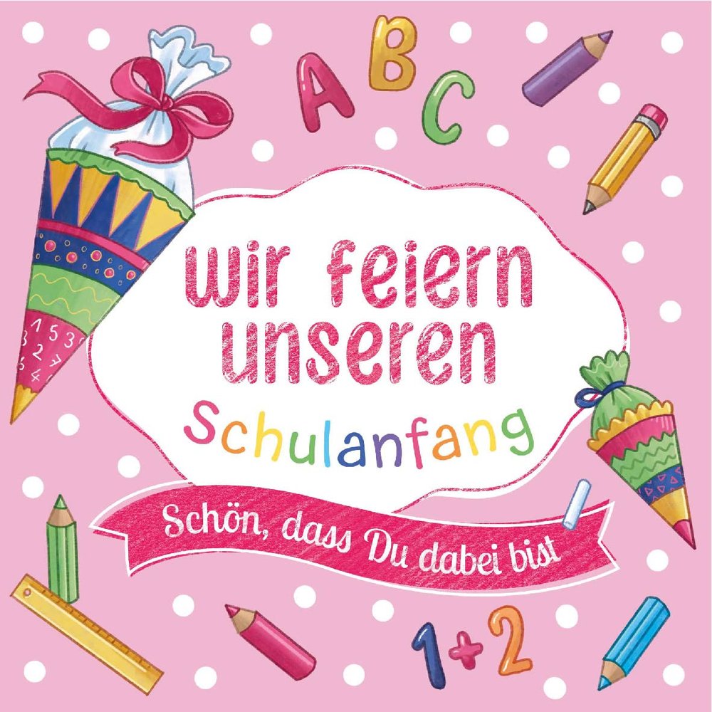 20 Napkins "Our First Day of School" Pink for School for Girls | First Day of School | Table Decoration | Schn, dass Du bei bist, German Production 33 x 33 cm