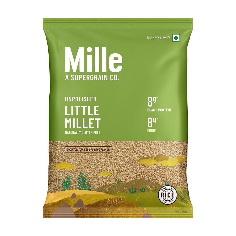 Mill Little Millet Whole Grain, Gluten Free, High Protein, 500g