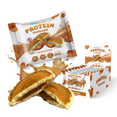 Primalife Protein Pancake | High Protein Pancakes (12 x 55g) Caramel Filling